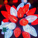 Brightown C9 LED Christmas String Lights, 66ft 100 LED Waterproof Strawberry String Lights, Plug-in Extendable Green Wire Lights String for Outdoor Outside Patio Party Decoration, Red and White by GreenHaven Gardens