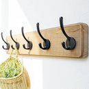 Dseap Coat Rack Wall: Patented, Heavy-Duty, 17.4" Long 5-Double-Hooks Wooden Wall Mounted Coat Rack Coat Hanger Hook Rail for Winter Coats Hat Jacket Clothing, Weathered Brown, Pack of 2 by CozyNest Decor