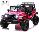 Sopbost 24V 7Ah 2 Seater Ride On Truck Ride On Toy for Big Kids Ride On Car with Remote Control Off-Road Electric Car with Shock Absorber, LED Lights, Bluetooth Music Player, EVA Tires, Pink by TinyTreasures Baby Boutique