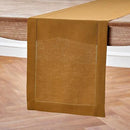 Solino Home Linen Hemstitch Table Runner 60 Inches - 100% Pure Linen Brown Sugar Hemstitch Table Runner 14 x 60 Inch Ideal for Dresser and Coffee Tables - Fall, Thanksgiving - Classic Hemstitch by CozyNest Decor