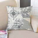 TSSOHU Nautical Sailboat Map Throw Pillow Cover Ship Anchor Cotton Linen Decorative Pillow Case Cushion Cover Home Sofa Decor 18x18 Inch Pillow Cover by CozyNest Decor