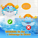 Baby Bath Toys,Light Up Crab Bubble Machine Blower with LED Lights,3 Cute Wind-Up Bath Toys for Kids Ages 1-3 4-8 Toddler Bathub Toy Great Birthday Gifts for Kids by TinyTreasures Baby Boutique