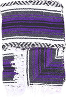 Del Mex Classic Mexican Blanket, Large Authentic Woven Falsa Throw (70"x50"), Artisan Southwest Décor for Beach, Yoga, Outdoors (Purple) by CozyNest Decor