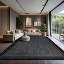 CAMILSON Indoor Outdoor Rug, 10x14 Bordered Dark Grey Black Modern Large Area Rugs for Indoor and Outdoor Patios, Kitchen and Hallway Mats, Washable Porch Deck Outside Carpet (Bordered Black, 10 x 14) by CozyNest Decor