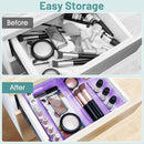 WOWBOX 25 PCS Plastic Drawer Organizer Set, Desk Drawer Divider Organizers and Storage Bins for Makeup, Jewelry, Gadgets for Kitchen, Bedroom, Bathroom, Office, Clear Purple by TinyTreasures Baby Boutique
