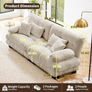Modular Sectional Sofa, 2 Seater Cloud Couch Small Couches for Small Spaces, Modern Deep Seat Couch, Home Sofa Living Room Oversized Loveseat with Bolster Armrests 4 Pillows by CozyNest Decor