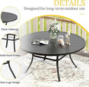 VICLLAX Patio Dining Set for 8, Outdoor Furniture Set Includes 53" Round Patio Table and 8 Patio Sling Chairs, Black Tabletop and Brown Fabric by GreenHaven Gardens