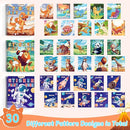 PERRYHOME 3PCS Sticker by Number Paint Books for Kids Ages 4-8, Dinosaur Animal Space Themes Sticker Activity Books, Boys Crafts Party Birthday Christmas Gifts Toys by TinyTreasures Baby Boutique