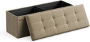 SONGMICS MAZIE Collection - 43 Inches Folding Storage Ottoman Bench, Ottoman Foot Rest, End of Bed Bench, Storage Chest, Load 660 lb, for Living Room, Bedroom, Entryway, Camel Brown ULSF077R01 by CozyNest Decor
