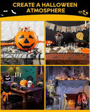 eZAKKA 5 Pack Halloween Decorations Indoor Halloween Spider Web Tablecloth Table Runners Fireplace Mantel Scarf Cobweb Lampshade Scary 3D Bats for Parties Gothic Spooky Home Decoration by CozyNest Decor