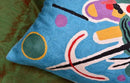 Lumbar Kandinsky Blue Abstract Pillow Cover Modern Throw Pillowcase Chair Cushion Contemporary Pillowsham Farmhouse Couch Hand Embroidered Wool Size 14x20 by CozyNest Decor