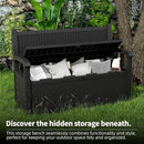 80 Gallon Storage Bench Deck Box Waterproof Lockable,Outdoor Storage Furniture for Patio,Garden and Porch,Tools and Cushions（Black） by CozyNest Decor
