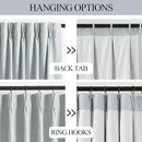 Vision Home Blue Gray Pinch Pleated Full Blackout Curtains Linen Blended Room Darkening Window Curtains 112 inch for Living Room Bedroom Thermal Insulated Pinch Pleat Drapes with Hooks 40" Wx112 Lx2 by CozyNest Decor