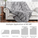 jinchan Boho 100% Cotton Muslin Blanket 3-Layer Queen Size 80x90 Inches Geometric Grey Lightweight Reversible Soft Cozy Comfy Throw for Couch Sofa Bed Large Coverlet Quilt Blanket Bedroom All Seasons by CozyNest Decor