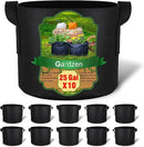 Gardzen 10-Pack 25 Gallon Grow Bags, 300G Thickened Aeration Fabric Pots with Handles, Heavy Duty Cloth Pots for Plants by GreenHaven Gardens
