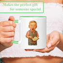 Personalized Coffee Mug, Custom Photo Caricature Gift, Funny Customized Coffee Gift for Men & Women, Custom Mugs with Pictures, Light Green 11oz Customized Ceramic Tea Cup by TinyTreasures Baby Boutique