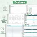 SUNEE Academic Planner 2025-2026 Weekly and Monthly, July 2025-June 2026, 8.5"x11", Tabs, Note Pages, Pockets, Bookmark, Flexible Cover, Spiral Binding, Greenery by TinyTreasures Baby Boutique