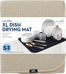 S&T INC. Dish Drying Mat XL, 18” x 24”, Absorbent Microfiber Kitchen Counter Mat, Dish Drying Pad for Dishes, Utensils, Pots and Pans, Extra Large, Pure Cashmere by CozyNest Decor
