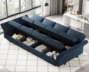 Belffin Modular Sectional Sofa with Storage Chaises Sectional Sleeper Sofa Couch 8 Seat Sectional Bed Blue by CozyNest Decor