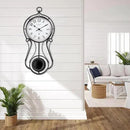 CLXEAST 20 Inch Black Metal Pendulum Wall Clock, Large Schoolhouse Regulator Wall Clocks for Living Room Decor,House Warming Gifts New Home,Gifts for Women by CozyNest Decor