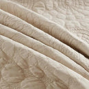 MarCielo 3-Piece 100% Cotton Oversized Bedspread Lightweight Quilt Coverlet Embroidery Farmhouse Bedding (Tf Khaki Beige, Oversized King (118"x106")) by CozyNest Decor