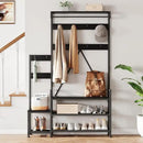 IDEALHOUSE Parent-Child Coat Rack Shoe Bench Hall Tree with Bench and Shoe Storage Industrial Coat Tree Entryway Large Organizer with Shoe Rack, Storage Cubbies, Hooks, and Top Shelf by CozyNest Decor
