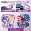 45pcs Unicorn & Mermaid Double-Sided Floor Puzzles, Ages 3-8, 27.6x32 In, Waterproof, EVA Material, Jumbo Jigsaw Puzzle, 1 Set of 45 Pieces by TinyTreasures Baby Boutique