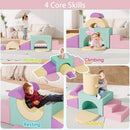 Soft Foam Climbing Blocks Set – Large 5-in-1 Soft Play Toys Crawling & Sliding Climbing Arch for Toddlers, Foam Playset for Nursery,Preschool,Pink by TinyTreasures Baby Boutique