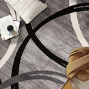 Rugshop Modern Wavy Circles Design Area Rug 4' x 6' Gray by TinyTreasures Baby Boutique