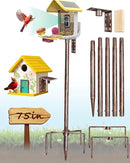 Bird Feeder Pole – 75 Inch Height Bird House Pole with 1-Inch Dia Heavy Duty for Birdfeeders, Feeding Stand with Mount Kit for Outdoor, Slip-Fit Connection, Copper Brushed by GreenHaven Gardens