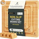 Bamboo Cutting Board Set Non Slip Feet with Holder Over Sink Kitchen Gadgets Seller 2025 First Apartment Must Haves Things Stuff Accessories House Warming Decor Housewarming Hostess Host Gifts by CozyNest Decor