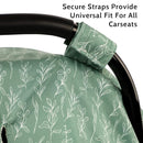 Baby Car Seat Canopy Soft Minky Plush Dotted Backing Baby Car Seat Cover Girls, Infant Carseat Canopy, Stretchy Multi- use Nursing Cover for Stroller/High Chair/Shopping Cart/Car Seat Canopies Sage by TinyTreasures Baby Boutique