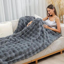 UKELER Soft Faux Fur Throw Blanket Large Solid Reversible Shaggy Blanket Plush Thick Fluffy Blankets Throws for Bed, Couch, Sofa, Office, Camping 60''x80'' Dark Grey by CozyNest Decor