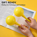 Maracas for Kids Adults, 8 Inch, Set of 2, Yellow by TinyTreasures Baby Boutique