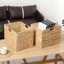Storage Baskets，Wicker Baskets,Hyacinth Basket For Shelf,Folding 2 Packs Handmade Woven, Seagrass Baskets,Shelf Baskets For Storage Toys Books And Clothes and Other What You Want by TinyTreasures Baby Boutique