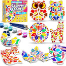 EggSun 8Pcs Stepping Stones Painting Craft Kit for Kids 4 8 6, DIY Garden Stones Outdoor Paint Your Own Ceramic Rainbow Arts and Crafts for Boys Girls Ages 4 7 9 10 12 Birthday Gifts by TinyTreasures Baby Boutique