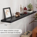 72 Inch Floating Shelves Black, 72 x 9 Rustic Wooden Fireplace Mantel, 9 Inch Floating Shelf for Wall, Farmhouse Wall Shelves for Home Storage & Display by CozyNest Decor