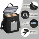 Mancro Breast Milk Cooler Travel Bag with Ice Pack, Double Layer Baby Bottles Bag for Daycare Fits 6 Baby Bottle up to 9 Ounces, Breast Pump Bag for Nursing Moms with Shoulder Strap, Black by TinyTreasures Baby Boutique