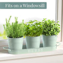 Barnyard Designs Indoor Herb Garden Planter Set with Tray, Metal Windowsill Plant Pots with Drainage for Outdoor or Indoor Plants, Set/3 (Soft Mint) by GreenHaven Gardens