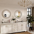 Kelly Miller Jeweled Mirror for Wall, 28 Inch Round Luxury Mirror with Sparkling Diamonds Beveled Modern Wall Decor for Bathroom, Living Room, Bedroom, Hallway by CozyNest Decor