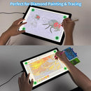 Phylosal Magnetic A4 Light Pad, Super Bright Light Box with Side Button, Diamond Art Light Board, Lightbox for Tracing and Drawing, USB Power Artcraft Light Table for Sketching, Weeding Vinyl (Black) by TinyTreasures Baby Boutique