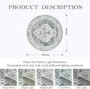 Lahome Boho Round Area Rug - 3Ft Round Rug Non-Slip Washable Bathroom Rug Low-Pile Throw Small Circle Carpet for Bedroom, Oriental Distressed Print Grey Round Mat for Entryway Sofa Kitchen Office by TinyTreasures Baby Boutique