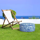 LVTXIII Indoor/Outdoor Inflatable Ottoman, All Weather Round Footrest Stool D21”x H9”, Portable for Patio Garden Camping or Home-Blue Bricks by CozyNest Decor