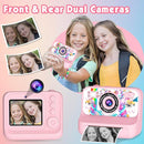Kids Camera, Upgrade Kids Camera Instant Print, Front Rear Dual Selfie Digital CAM with 1080P Videos, Portable Travel Toy with Games and Music, Christmas Birthday Gift for Boys, Girls and Teens by TinyTreasures Baby Boutique