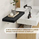 Fun Memories Rustic Black Floating Shelves 24 Inch Long, 8 Inch Deep Floating Shelf, 24 x 8 Wall Shelves Set of 2, Deep Black Bathroom Shelves, 24 Long Floating Bookshelf Wall Mounted by CozyNest Decor