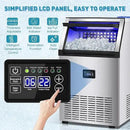 Commercial Ice Maker Machine, 175Lbs/24H with 45Lbs Storage, 55Pcs Clear Ice Cubes in 8-15Mins, Freestanding Stainless Steel Ice Machine for Home, Bar, Party, Office - Fast Ice Making & Easy to Clean by CozyNest Decor
