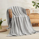 EMME Cotton Blanket Twin XL for Bed Soft Muslin Blankets 66"x90" Lightweight Breathable Layering Bedspread Coverlet All Season Gauze, Light Grey by CozyNest Decor