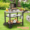 Grill Cart, Outdoor Grill Table, Pizza Oven Stand, Three-Shelf BBQ Table, Movable Dining Cart with Drawer, Fits for Ninja Woodfire Grill, Blackstone Griddle,Tabletop Grill by CozyNest Decor
