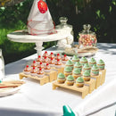 Large Display Wood Risers Wooden Stand 8 Tier Wood Racks Decorative Rectangular, 2 Set 8 Pieces Cupcake Stands Cologne Perfume Organizer Dessert Showcase Items(nature) by CozyNest Decor