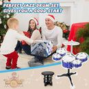 Toddler Drum Set Kids Jazz Drum Kit 8 Piece - Educational Percussion Musical Instruments Drum Toy Playset Christmas Birthday Gift for Boys Girls, Blue by TinyTreasures Baby Boutique